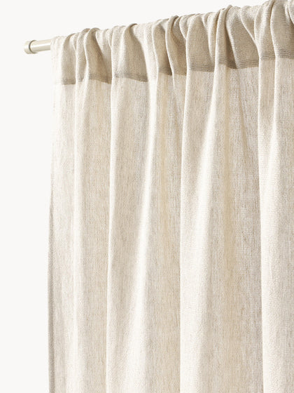 Westwing Cortina Semitransparente Con Dobladillo Harmony 2 Uds