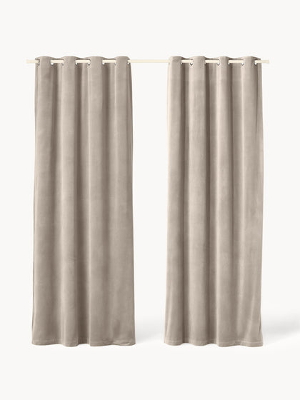 Westwing Cortinas Oscurecedoras De Terciopelo Con Ojales Rush 2 uds