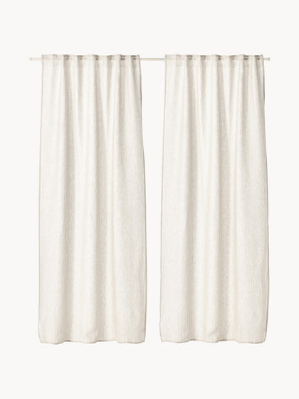 Westwing Cortinas Semitransparente Con Cinta De Lazo Birch 2 uds