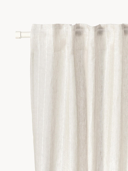 Westwing Cortinas semitransparente con cinta de lazo Birch 2 uds