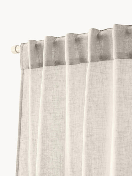 Westwing Cortinas Semitransparente Con Cinta De Lazo Gardine Ibiza 2 uds