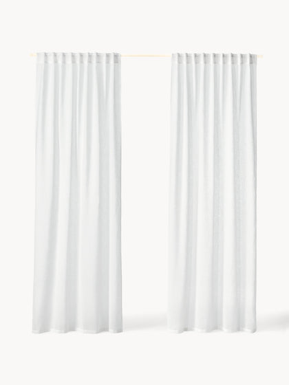 Westwing Cortinas Semitransparente Con Cinta De Lazo Gardine Ibiza 2 uds