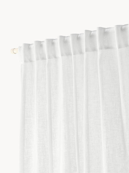 Westwing Cortinas Semitransparente Con Cinta De Lazo Gardine Ibiza 2 uds