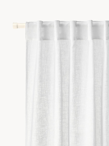 Westwing Cortinas semitransparente con cinta de lazo Gardine Ibiza 2 uds