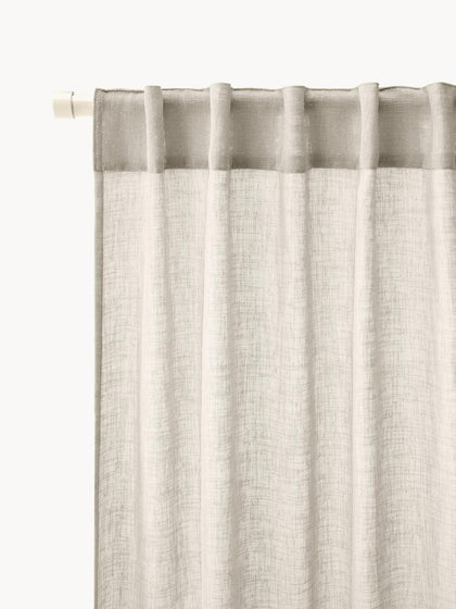 Westwing Cortinas semitransparente con cinta de lazo Gardine Ibiza 2 uds