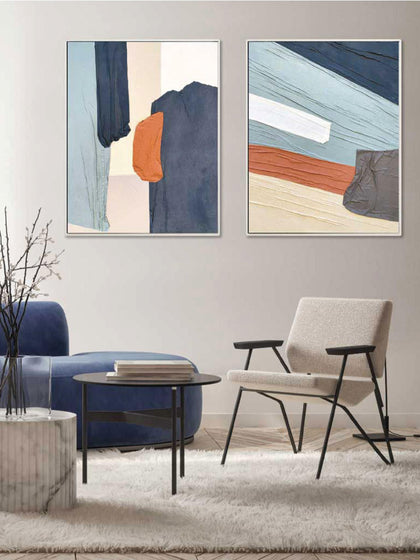 Westwing Cuadro En Lienzo Pintado A Mano Con Marco Fabrics