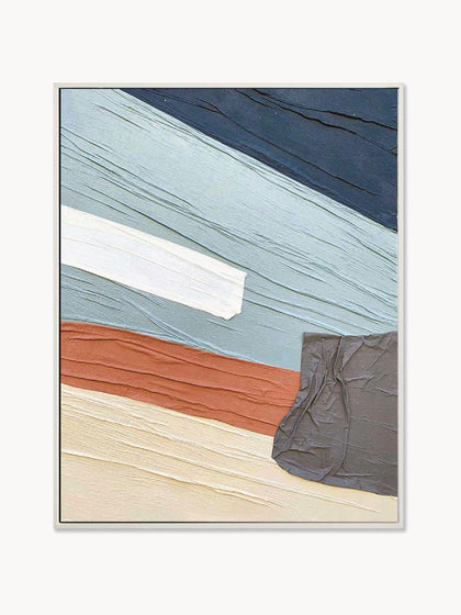 Westwing Cuadro en lienzo pintado a mano con marco Fabrics