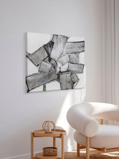 Westwing Cuadro En Lienzo Pintado A Mano Dark Abstract