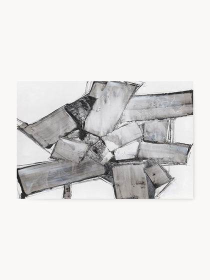 Westwing Cuadro en lienzo pintado a mano Dark Abstract