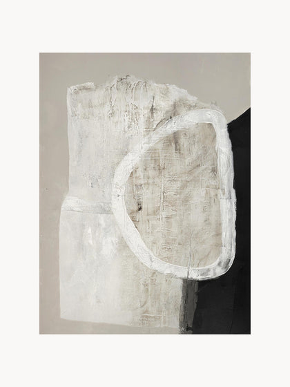 Westwing Cuadro en lienzo pintado a mano White Stone