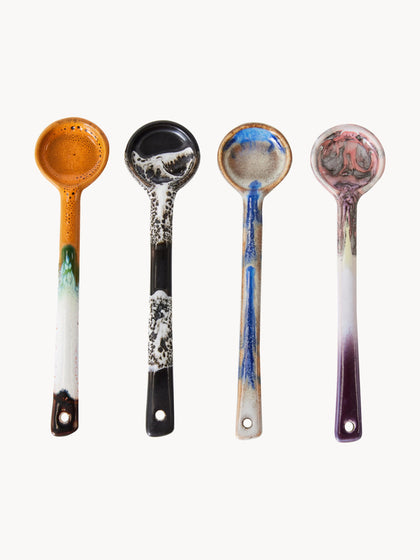 Westwing Cucharas artesanales con esmalte reactivo 70s