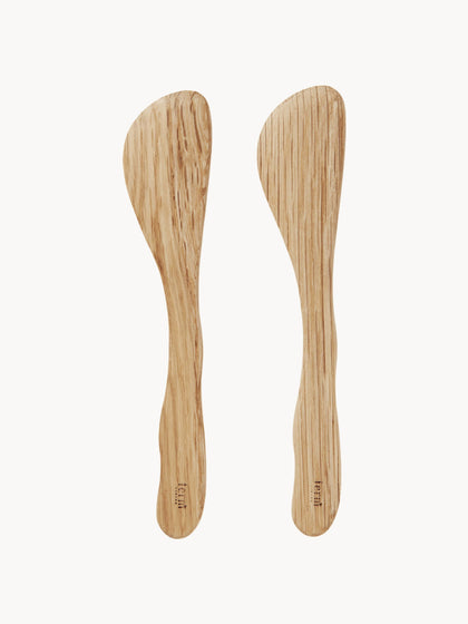 Westwing Cuchillos para mantequilla de madera de roble Cairn 2 uds