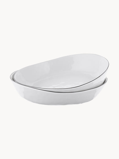 Westwing Cuencos Artesanales De Porcelana Salt Ø 20 Cm 2 uds