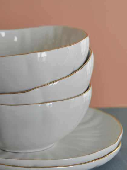 Westwing Cuencos De Porcelana Con Relieves Sali 2 uds