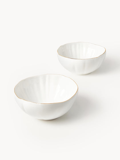 Westwing Cuencos De Porcelana Con Relieves Sali 2 uds