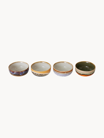 Westwing Cuencos Pequeños Artesanales Con Esmalte Reactivo 70's 4 uds