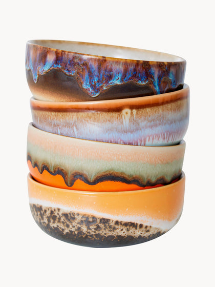 Westwing Cuencos Pequeños Artesanales Con Esmalte Reactivo 70's 4 uds