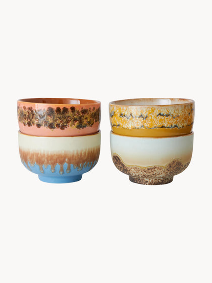 Westwing Cuencos Pintados A Mano De Gres 70's 4 uds