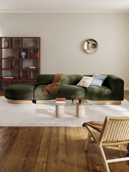 Westwing Diván Modular De Borreguillo Bouclé Con Reposapiés Natalie