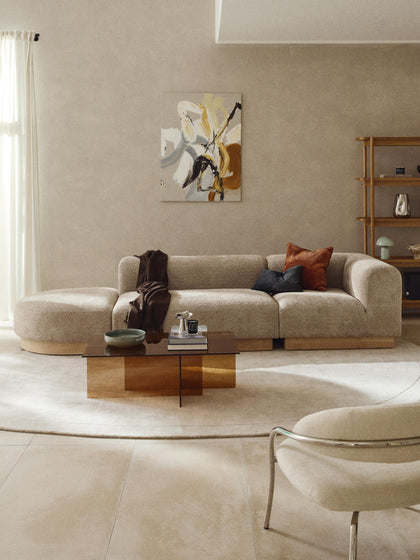 Westwing Diván Modular De Borreguillo Bouclé Con Reposapiés Natalie