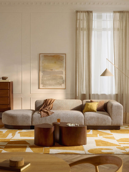 Westwing Diván Modular De Borreguillo Bouclé Con Reposapiés Natalie