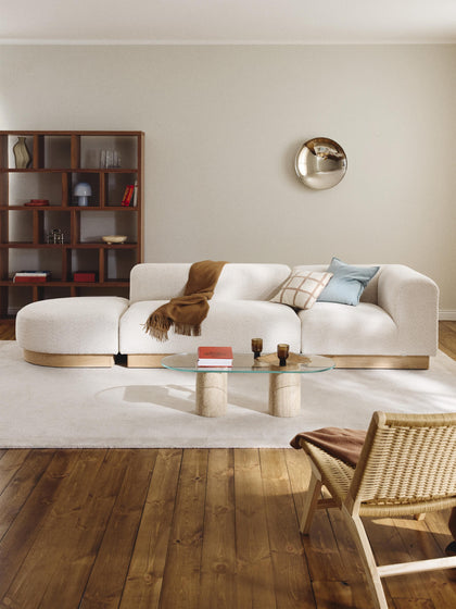 Westwing Diván Modular De Borreguillo Bouclé Con Reposapiés Natalie