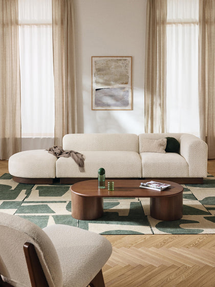 Westwing Diván Modular De Borreguillo Bouclé Con Reposapiés Natalie