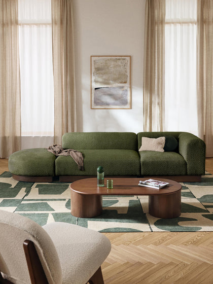 Westwing Diván Modular De Borreguillo Bouclé Con Reposapiés Natalie