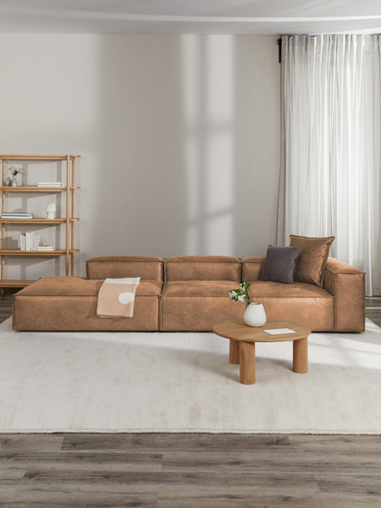 Westwing Diván Modular Grande De Cuero Reciclado Lennon