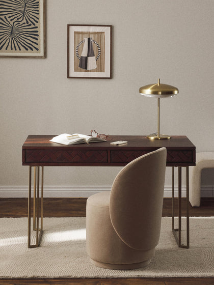 Westwing Escritorio De Madera De Mango Con Diseño De Espiga Luca