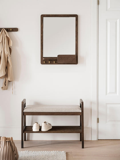 Westwing Espejo De Pared Con Estante De Madera De Roble Inverness