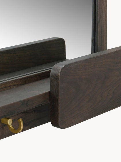 Westwing Espejo De Pared Con Estante De Madera De Roble Inverness