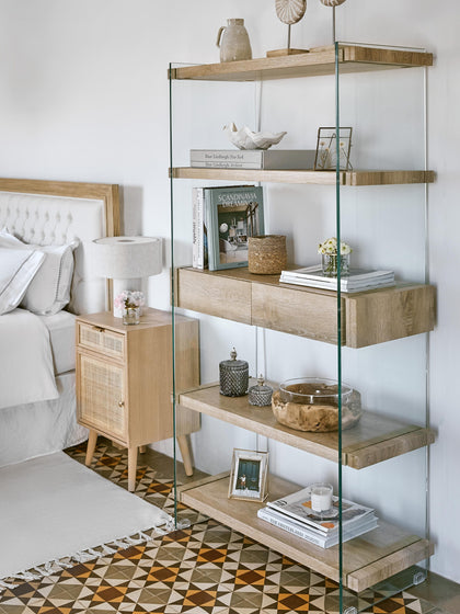 Westwing Estantería Con Paredes De Vidrio Y 5 Estantes Kenya