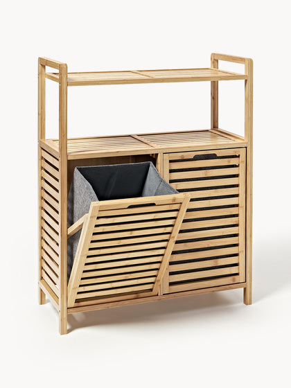 Westwing Estantería De Baño De Bambú Con Cestos De Ropa Kit