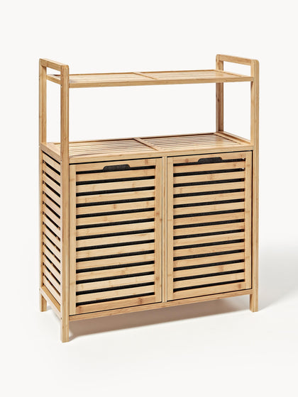 Westwing Estantería de baño de bambú con cestos de ropa Kit