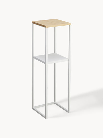 Westwing Estantería estrecha de metal y bambú Tower