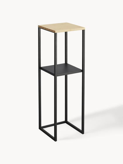 Westwing Estantería estrecha de metal y bambú Tower