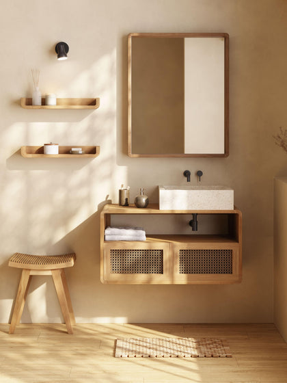 Westwing Estantes De Pared De Madera De Teca Shamel 2 Uds