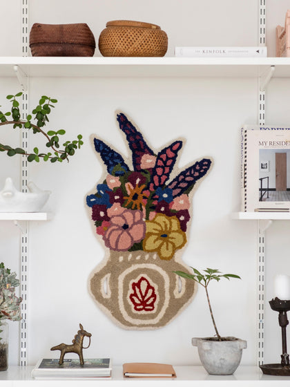 Westwing Felpudo Artesanal De Lana Mullida Flower Vase
