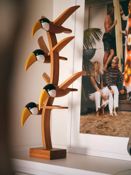 Westwing Figura Decorativa Artesanal De Madera De Caoba Toucan