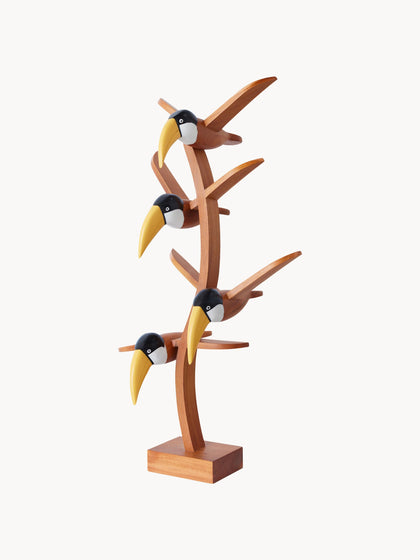 Westwing Figura decorativa artesanal de madera de caoba Toucan