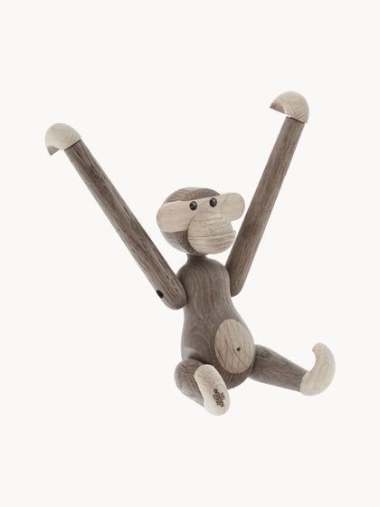 Westwing Figura Decorativa De Diseño De Madera De Roble Monkey 19 Cm