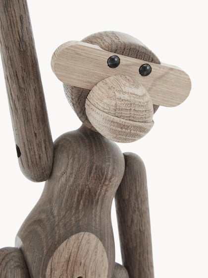 Westwing Figura Decorativa De Diseño De Madera De Roble Monkey 19 Cm