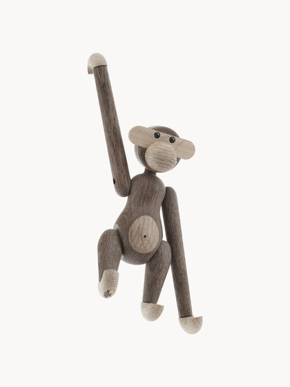 Westwing Figura decorativa de diseño de madera de roble Monkey 19 cm