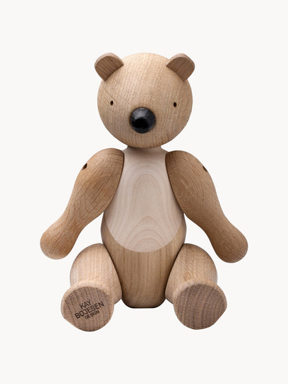 Westwing Figura decorativa de madera de roble artesanal Bär