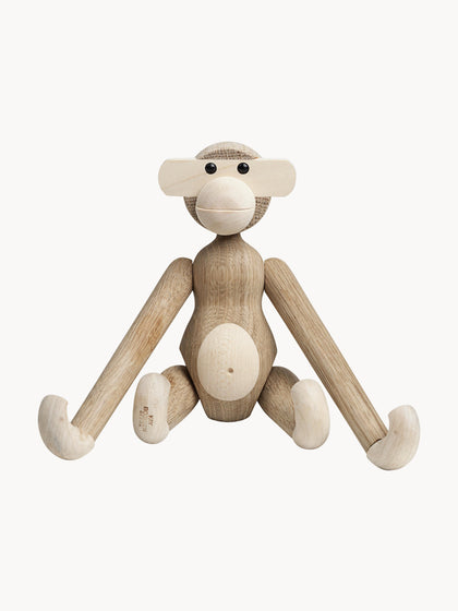 Westwing Figura decorativa de madera de roble Monkey 19 cm