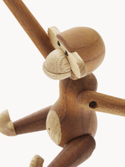 Westwing Figura Decorativa De Madera De Teca Artesanal Monkey 10 Cm