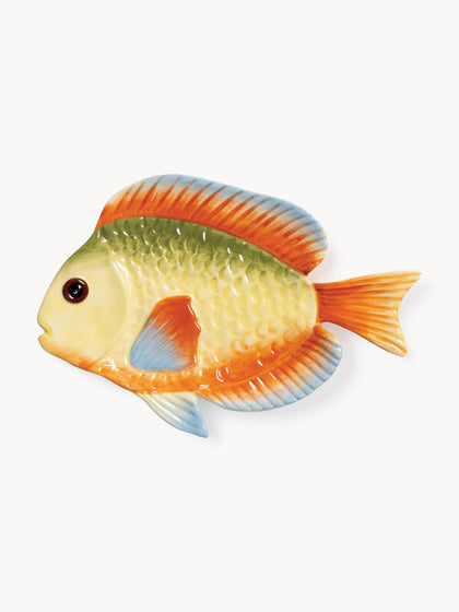 Westwing Fuente artesanal de dolomita Fish 26 x 17 cm