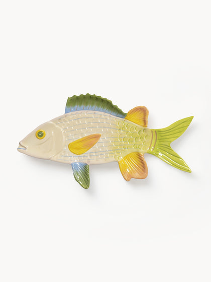 Westwing Fuente artesanal de dolomita Fish 32 x 13 cm