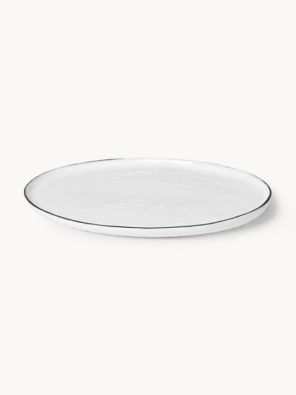 Westwing Fuente artesanal de porcelana Salt 30 x 20 cm